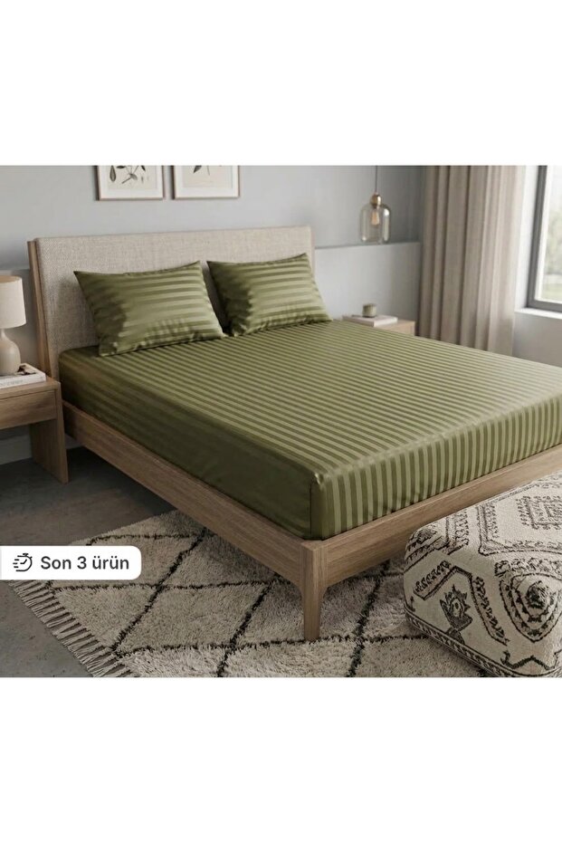 Cotton Satin Elastic Bed Sheet %Cotton Satin