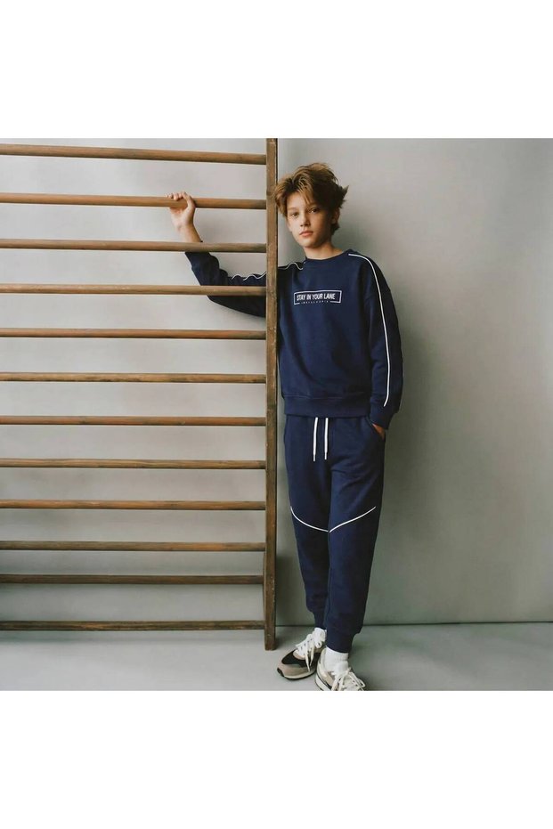 Boys' Basic Lightweight Printed Top and Bottom Tracksuit Set