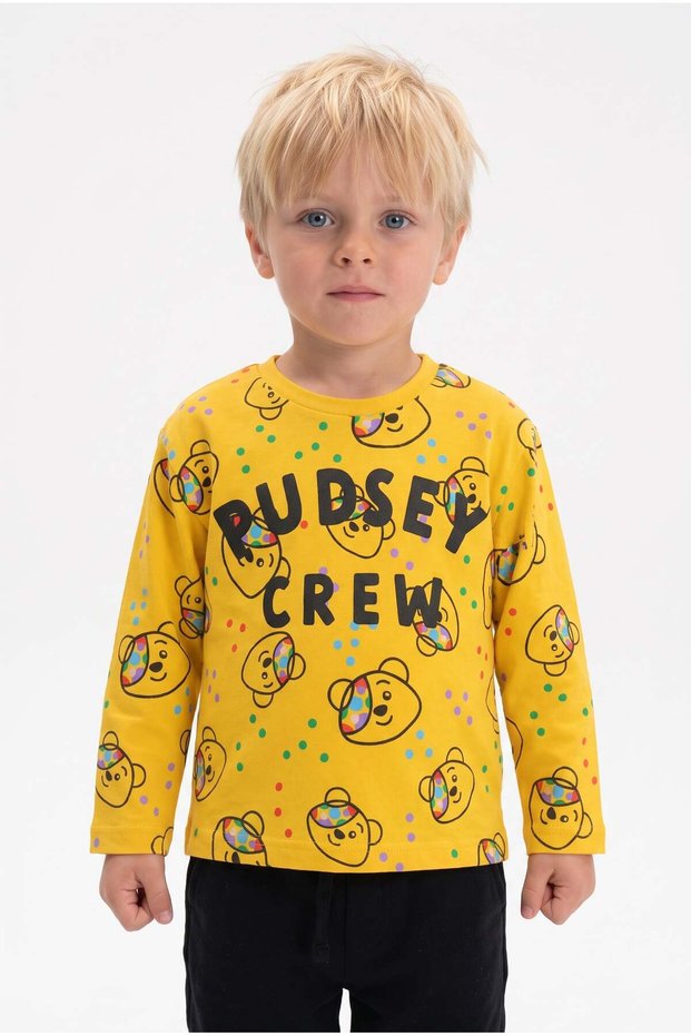 Boy's Little Tedy Combed Cotton Sweatshirt Yellow