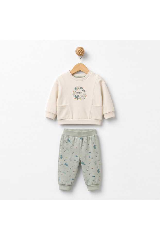 Gots Certified Organic Cotton Underwater Patterned Baby Set