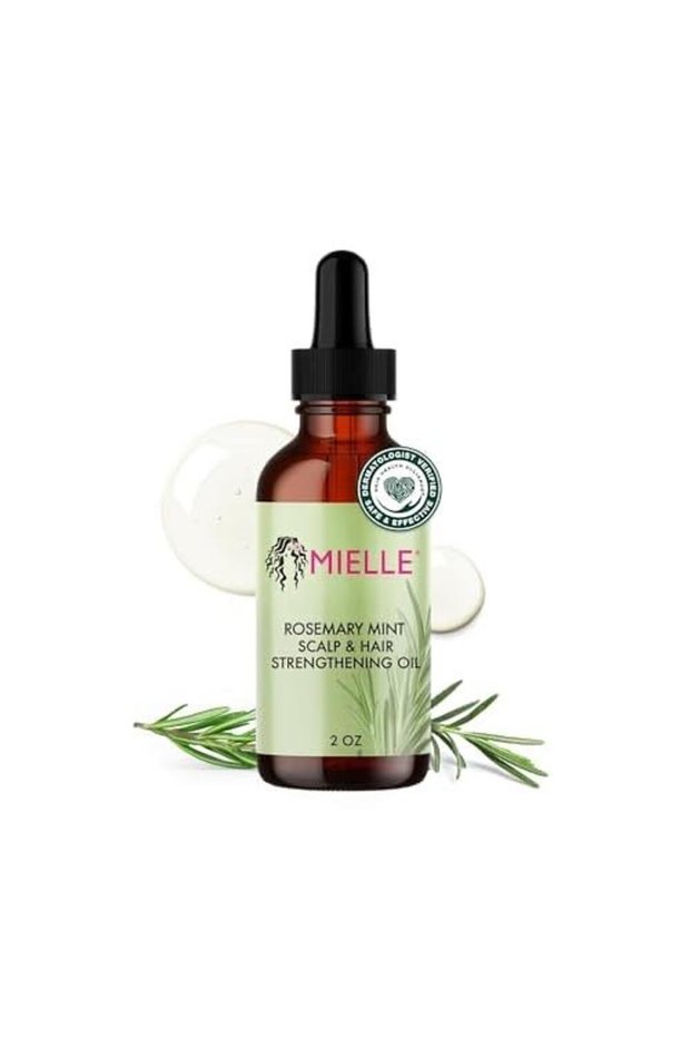 Rosemary & Mint Hair Oil - Strengthening Biotin Oil Infused Frizzy & Damaged Hair Care - Split Ends & Dry Scalp Treatment to Support Longer, Healthier Strands, 2 Ounce