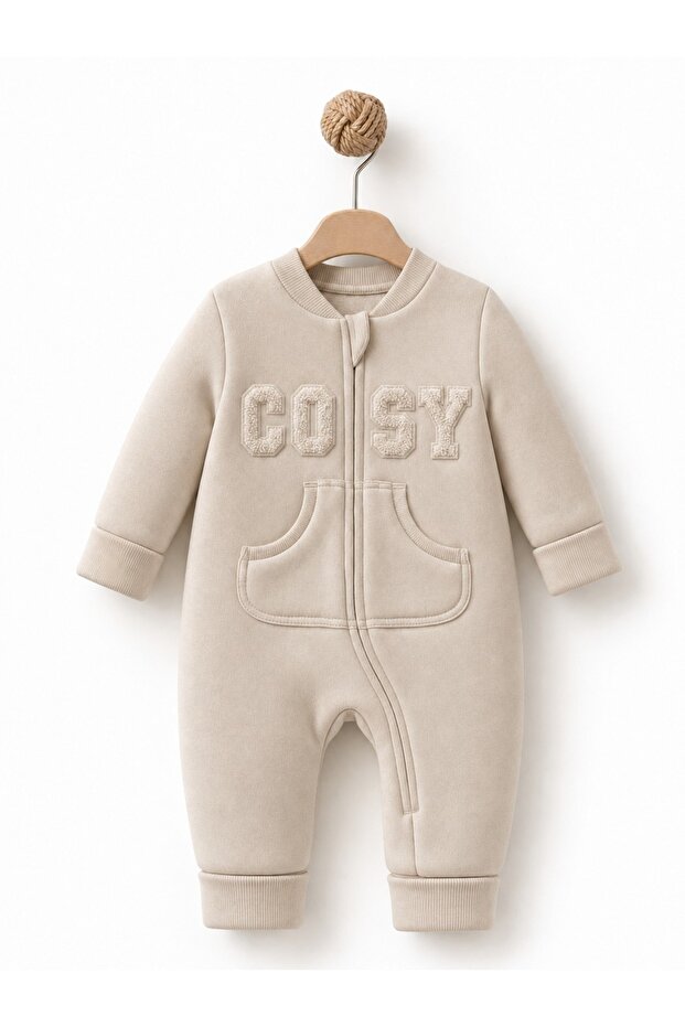 Ultra Soft Punch Embroidered Zippered Baby Romper (3-24 Months)