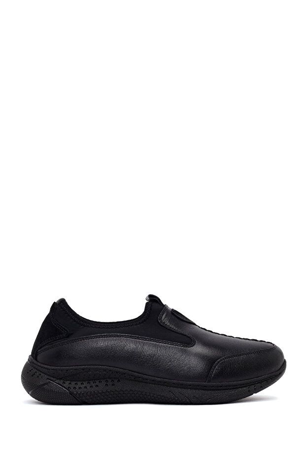 Women's Black Thick Soled Leather Comfort Shoes Af460015Dv