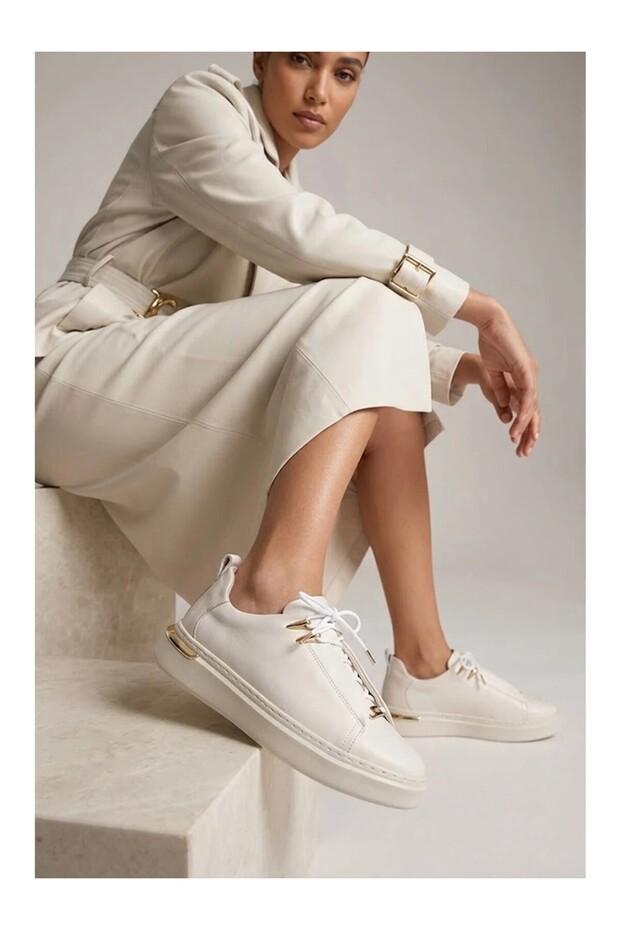 One Air 7660 White Genuine Leather Sneaker
