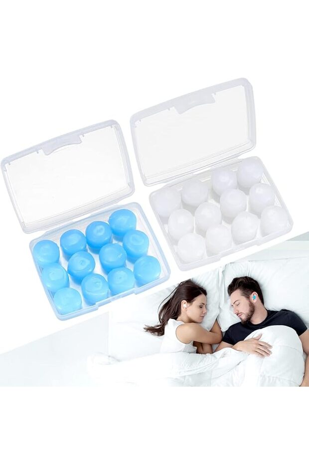 24 Pcs Silicone Ear Plugs for Sleeping, Soft Silicone Earplugs for Sleep, Noise Cancelling Reduction