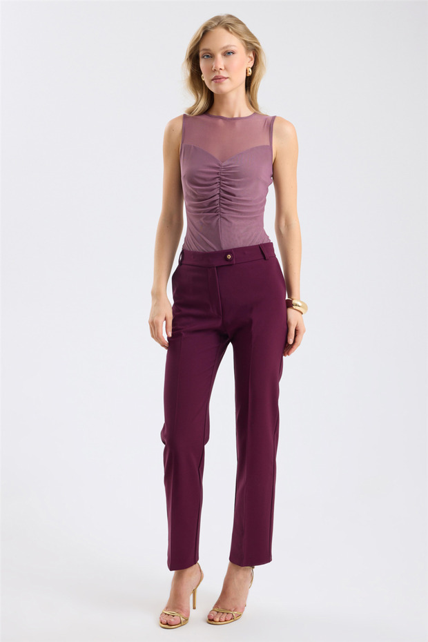Logo Buttoned Cigarette Pants