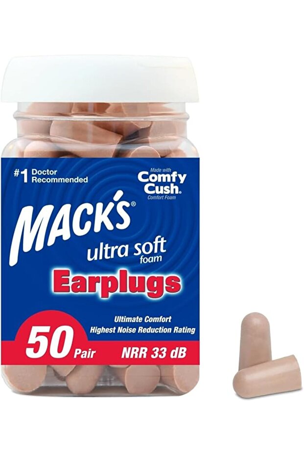 Ultra Soft Foam Earplugs, 50 Pair - 32dB Highest NRR, Comfortable Ear Plugs for Sleeping, Sno