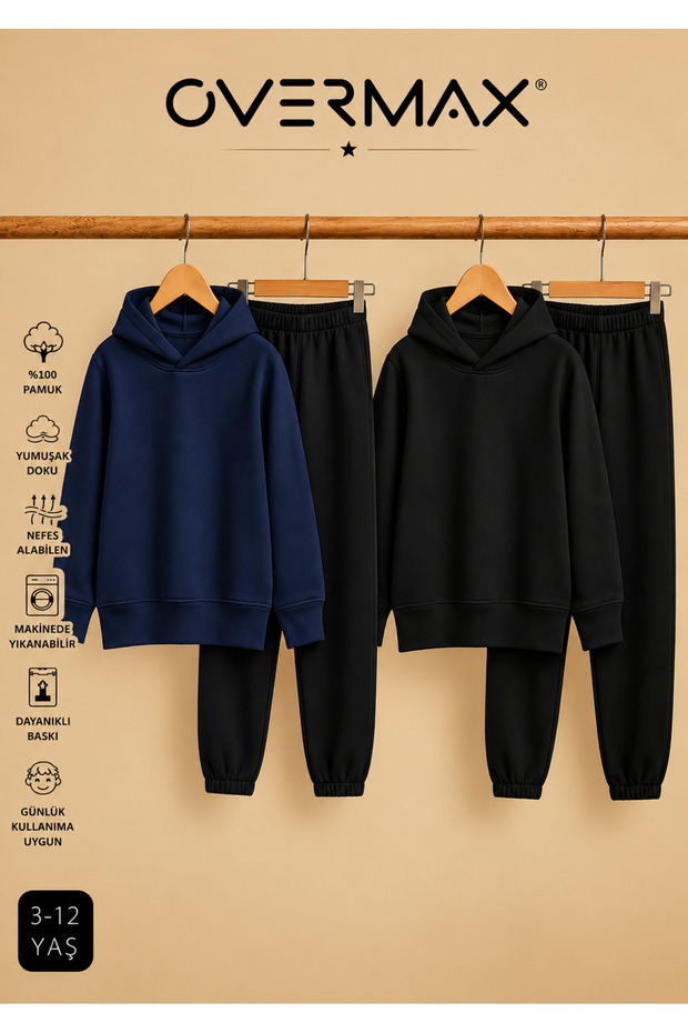 2-Piece Children's Hooded Tracksuit Set – Sweatshirt & Sweatpants – Ages 3-12