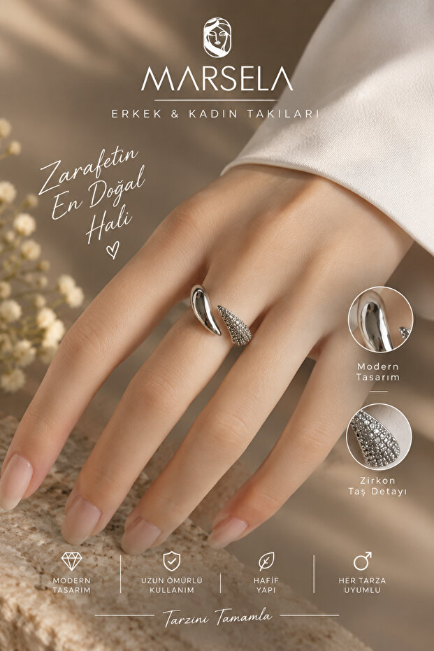 Drop Shape Design Adjustable Ring