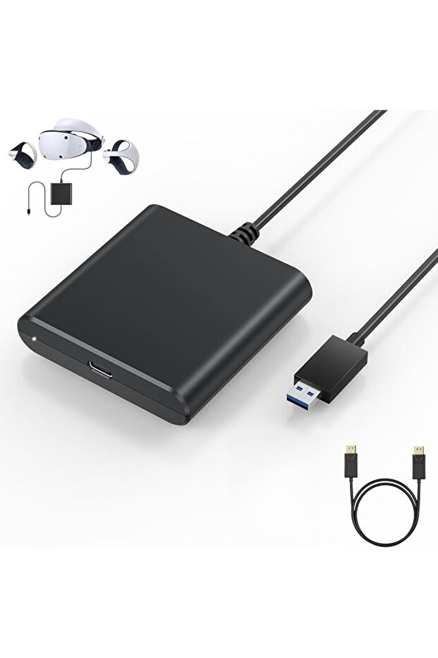 محول PS VR2 للكمبيوتر - مجموعة ملحقات PS VR2 مع محول طاقة وكابل DisplayPort، مكتبة موسعة من الألعاب