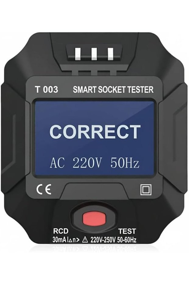Electric Socket Tester, UK Plug Socket Outlet Tester Smart Socket Tester Digital Display LCD Socket