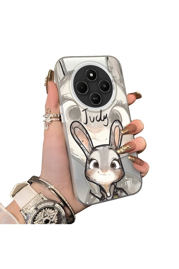 Case for Xiaomi Redmi 14C 4G/5G Compatible Cartoon Fox Judy Pattern Case Acrylic Hard Back Silicon Edges
