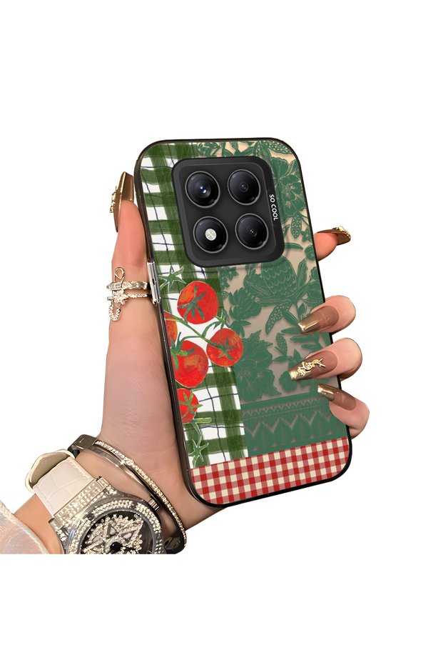 Vegetable Flower Pattern Phone Case for Xiaomi Redmi Note 14 Pro 4G/5G Compatible Acrylic Hard Back Panel with Silicone Edges