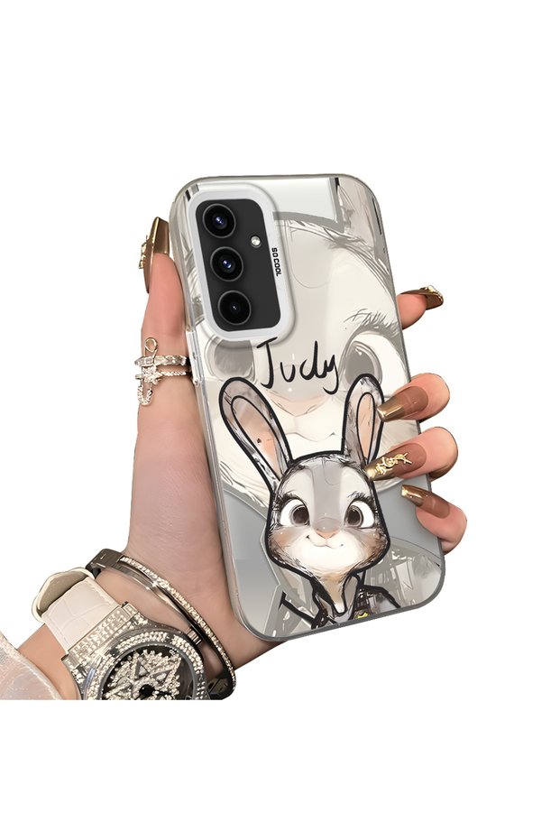 Samsung Galaxy A54 Compatible Cartoon Fox Judy Patterned Case Acrylic Hard Back Silicon Edge