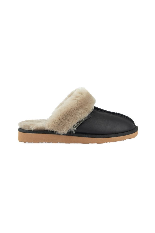 Leather Women's House Slippers 191207 Caramel