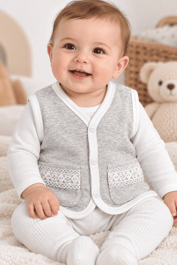 Velvet Lace Pocket Vest 3296