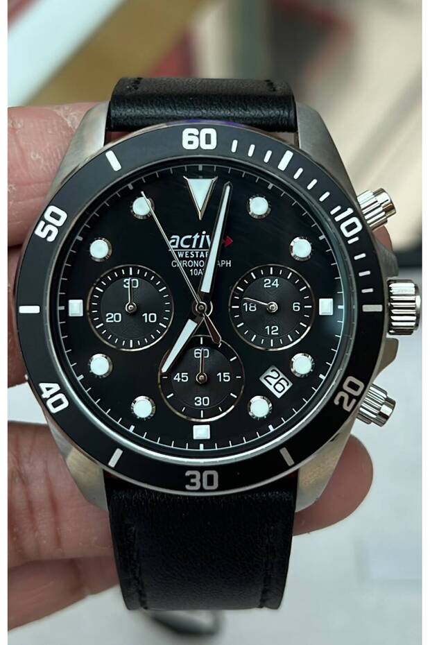 Activ Gents 42.5 mm Black Dial Quartz Watch