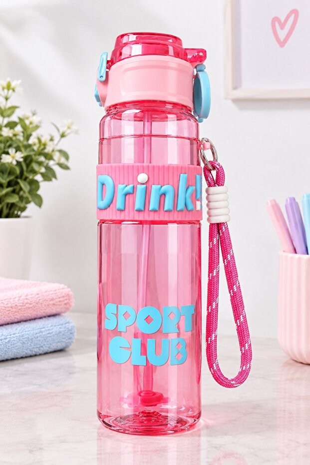 2-in-1 Misting Sports Water Bottle with Straw – Leakproof BPA-Free Tritan Gym Flask with Cooling Spray Function
