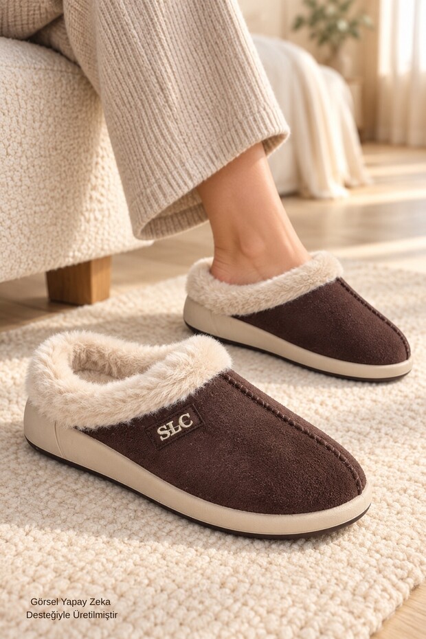Blade Comfortable Sole Winter Women's House Slippers with Fur Inside
