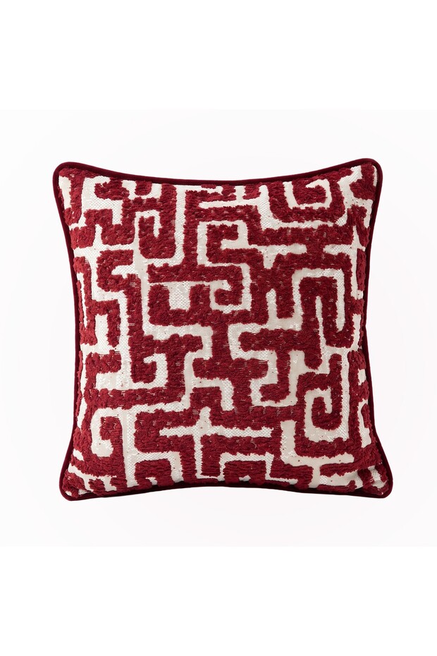 "Scarlet" Patterned Cushion Cover - 45X45 - Burgundy