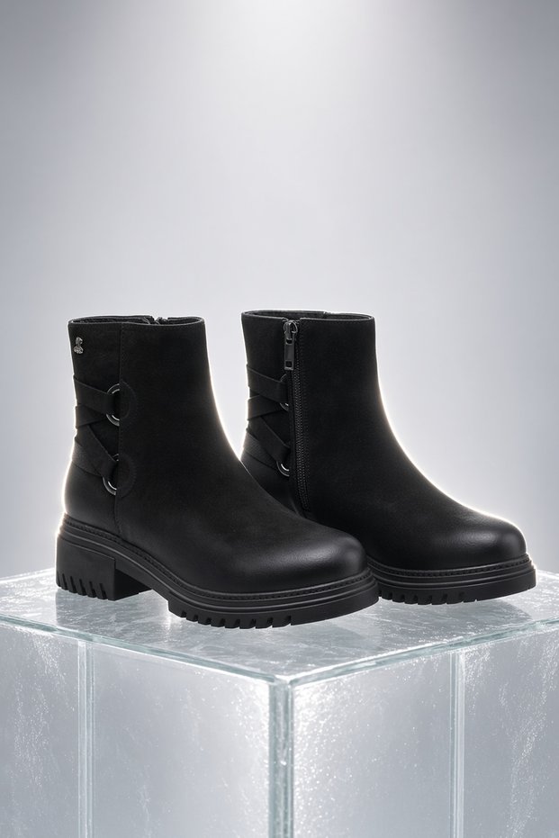 Kemal Aygün-Venüs Women's Genuine Leather Boots with Zipper and Thick Sole
