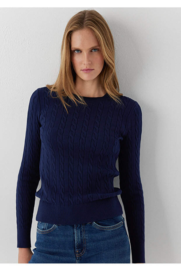 Long Sleeved Knitwear Dark Navy Blue