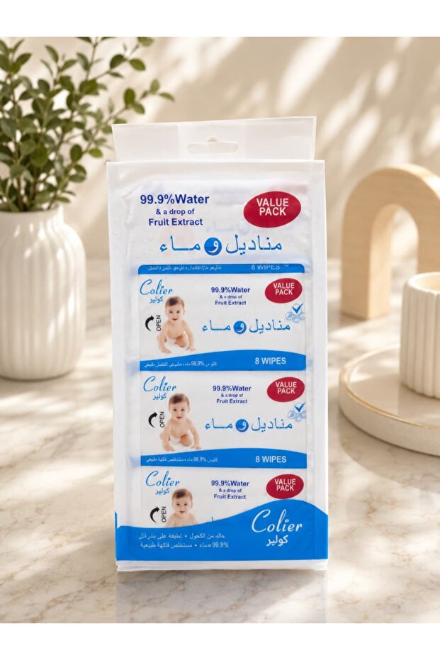 مناديل مبللة بالماء للأطفال من كولير (Colier) - خالية من الكحول ومعززة بمستخلص الفواكه (عبوة توفيرية)
