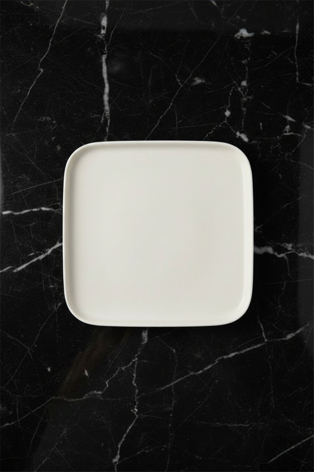 Verona Square Cake Plate 16.8cm Cream