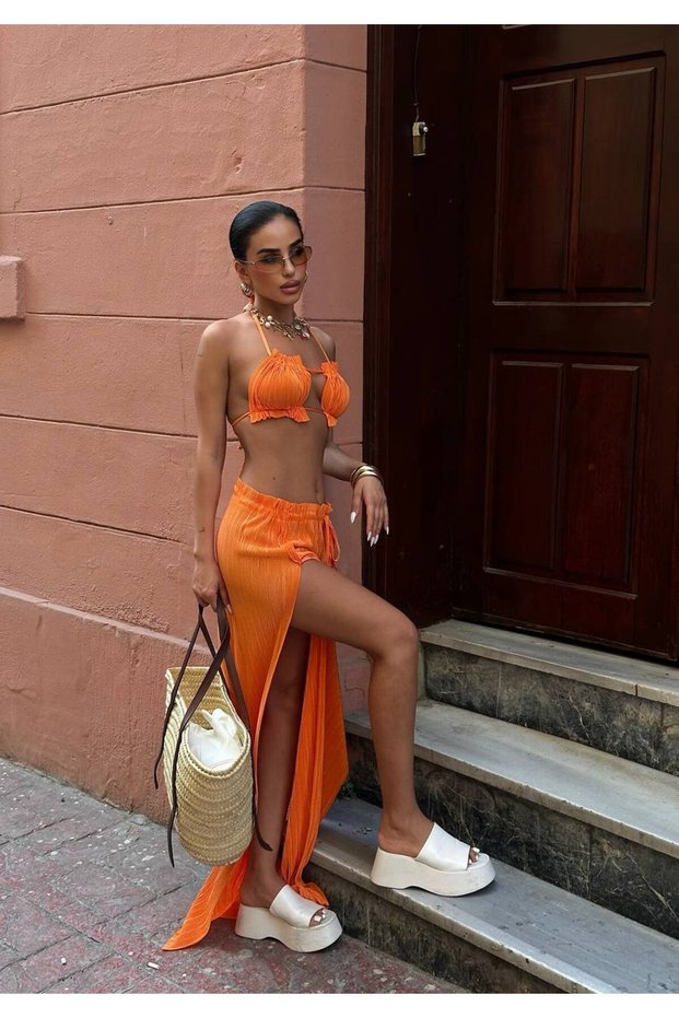 Women's Knitted Pleated Fabric Dress