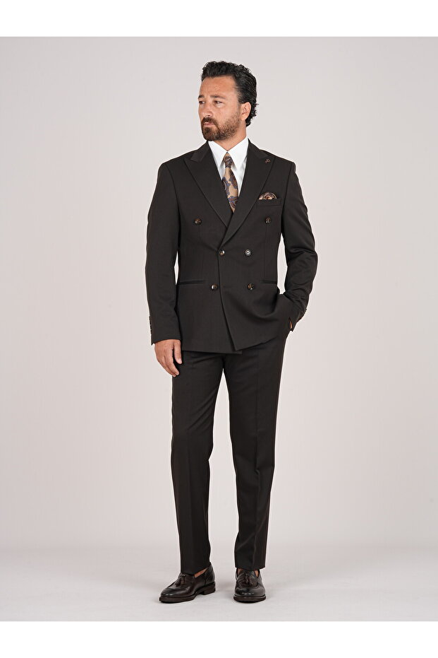 Double Breasted Suit Slim Fit Italian Style Jacket Trousers