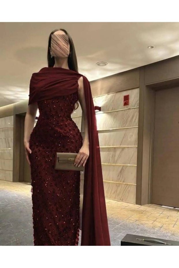 فستان سهره برغندي