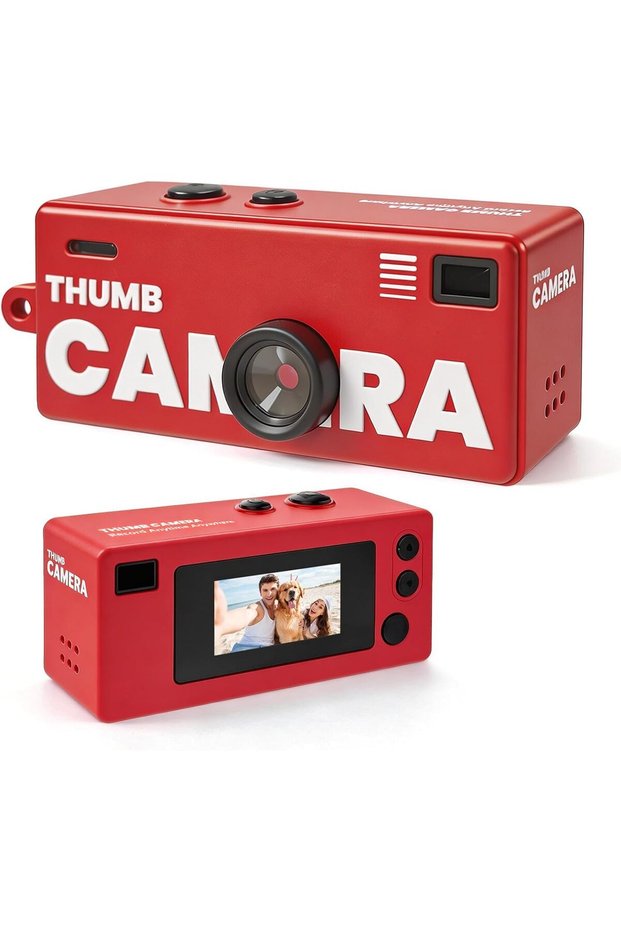 Mini Digital Camera, 1080P HD with 130° Wide Angle & 0.96" LCD Screen, Retro Keychain Camera for Kids, Teens & Adults, Portable Camera for Travel, Daily Photography & Vlogging- Red