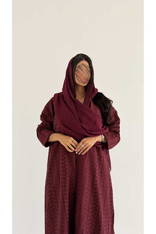 MWT1327 عباية ركامة عنابي