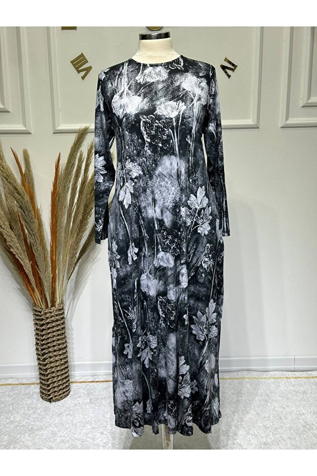 Women's New Season Floral Patterned Combed Cotton Dress