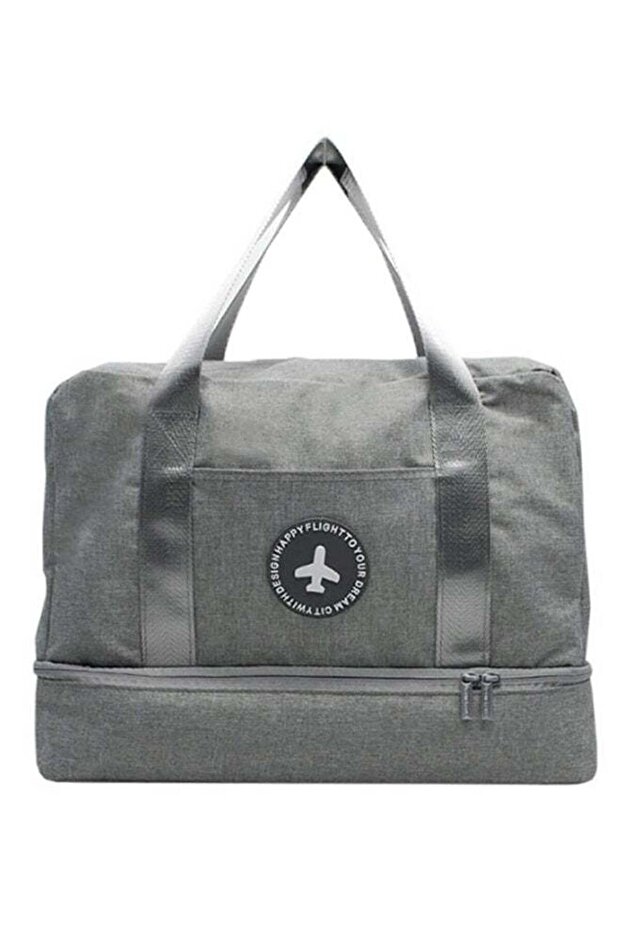Waterproof Double Layer Portable Travel Bag Grey