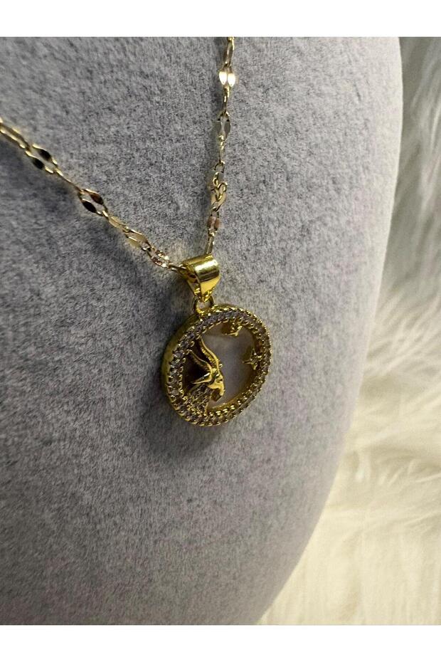 Zodiac Sign Pendant Sedefli̇ Necklace 316L Stainless Gold “Anti-Allergic” Stylish Elegant