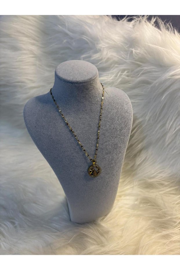 Zodiac Sign Pendant Sedefli̇ Necklace 316L Stainless Gold “Anti-Allergic” Stylish Elegant