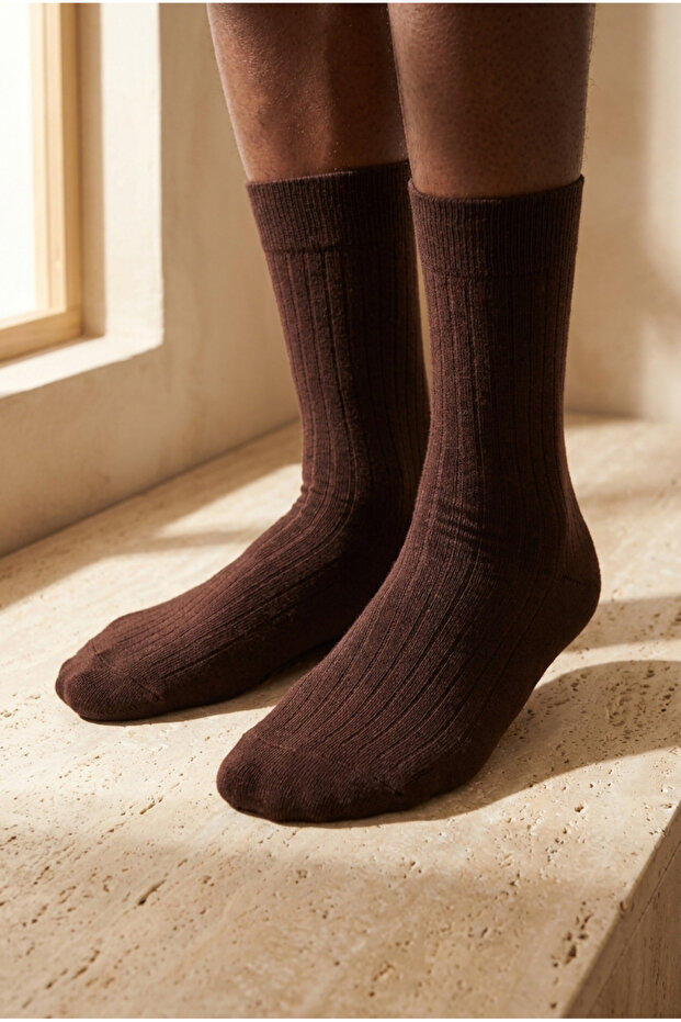 Men's Striped Socks Brown