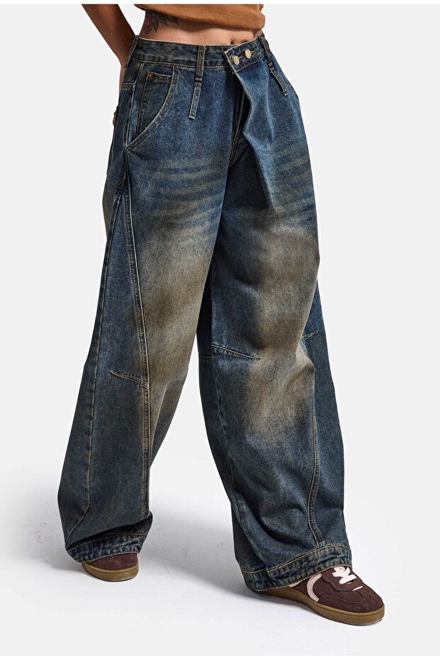 Women's T.Kot Color Palazzo Baggy Fit T17T Special Design Denim Jeans
