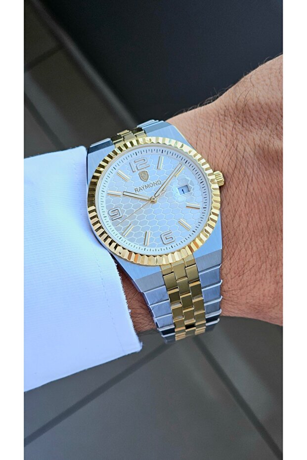 Rym-0002 Ultra Thin - Men's Watch with Honeycomb Dial - 2 Years Warranty - Stainless Steel