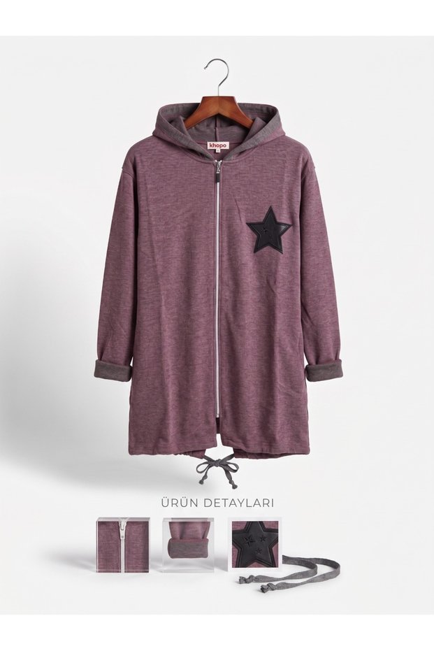 Girl's Zippered Seasonal Hooded Long Cardigan