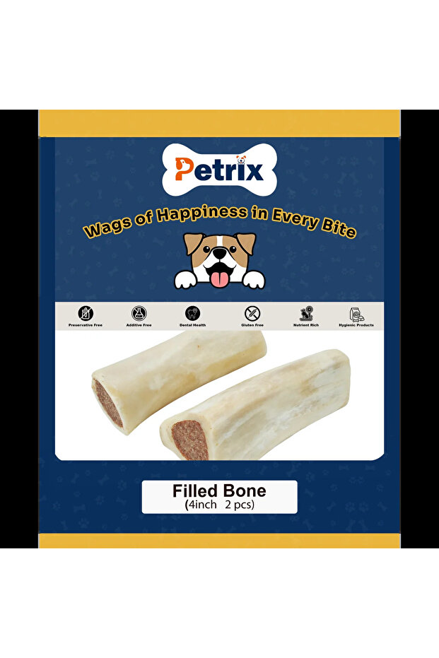 Filled Bone Dog Chew Treat (4 Inch, 2 Pcs)