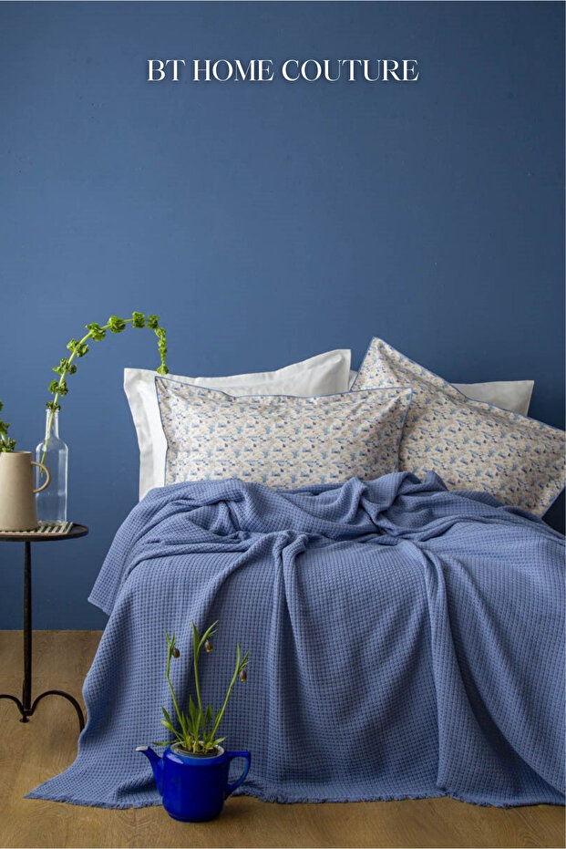 Miles blue double size pique set