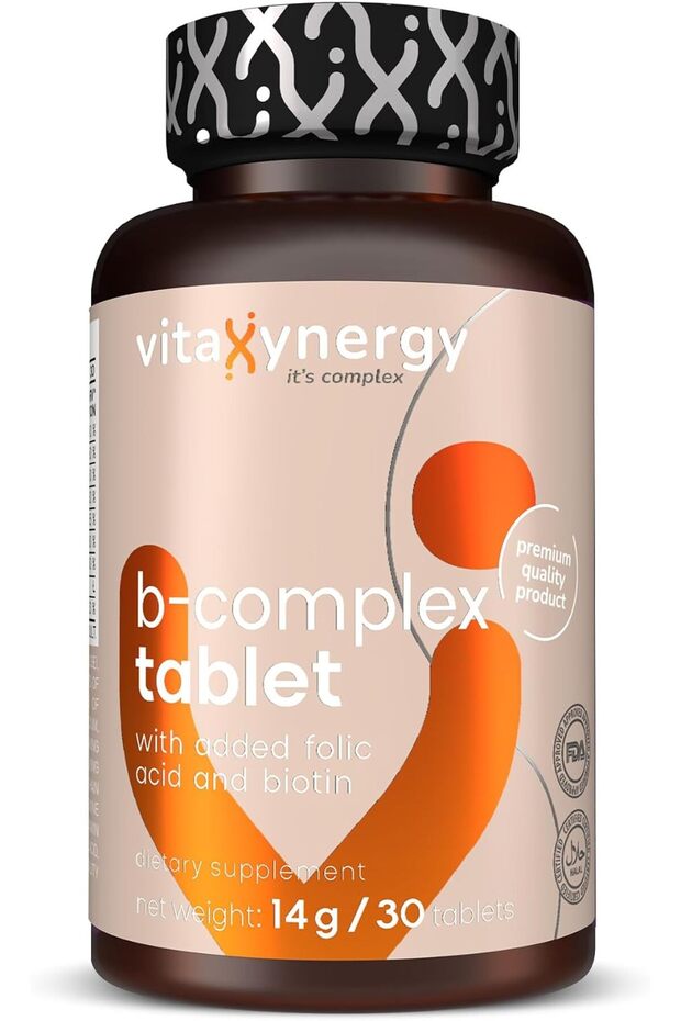 B-Complex Tablet, Energy Metabolism and Nervous System Support, 30 Tablets