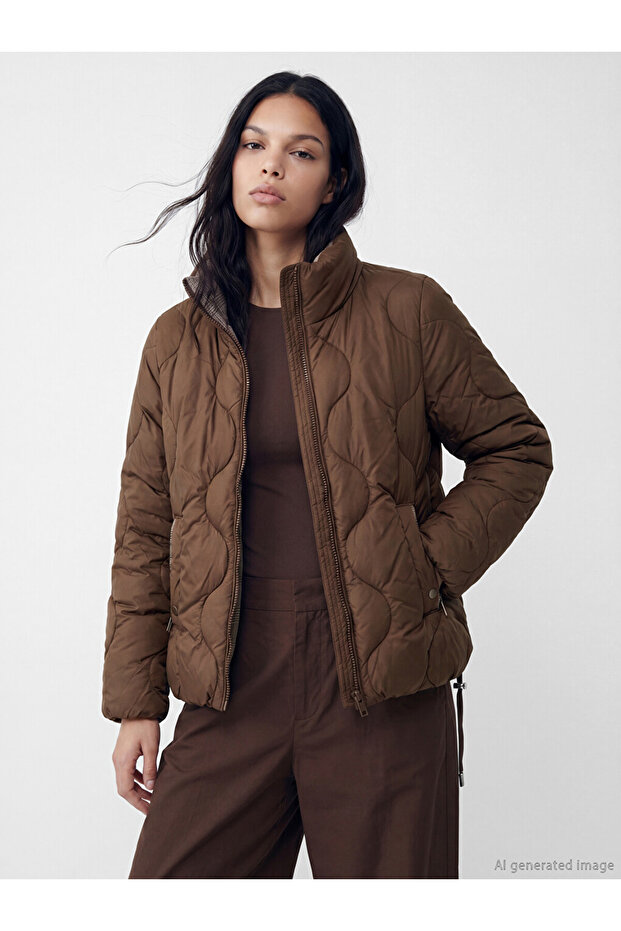 Women's Padded down Jacket with Stand Collar