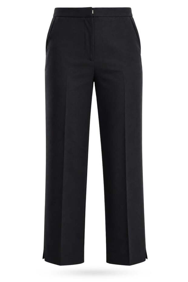Black Straight Cut Fabric Trousers 13639