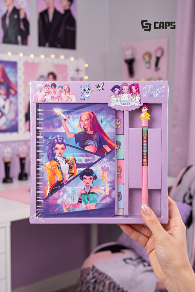 K-Pop Demon Hunter Themed Stationery Set - Notebook + Pen
