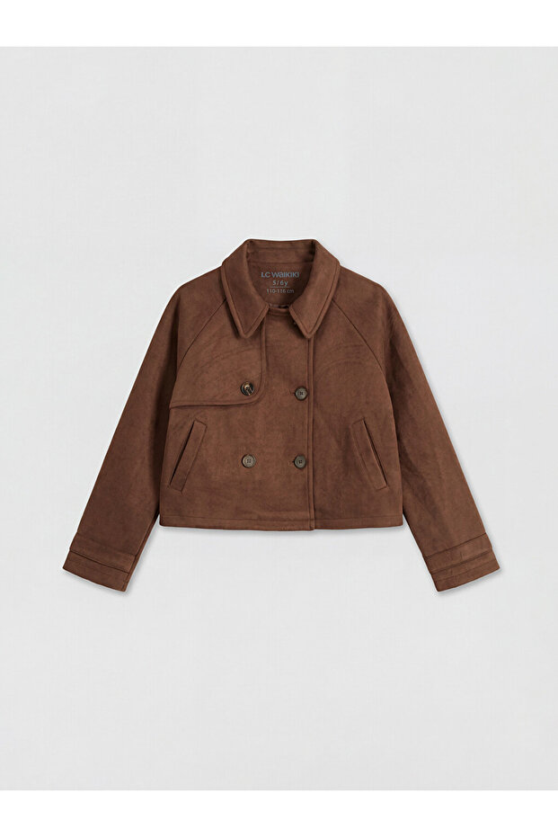 Oversize Girls' Suede Look Jacket