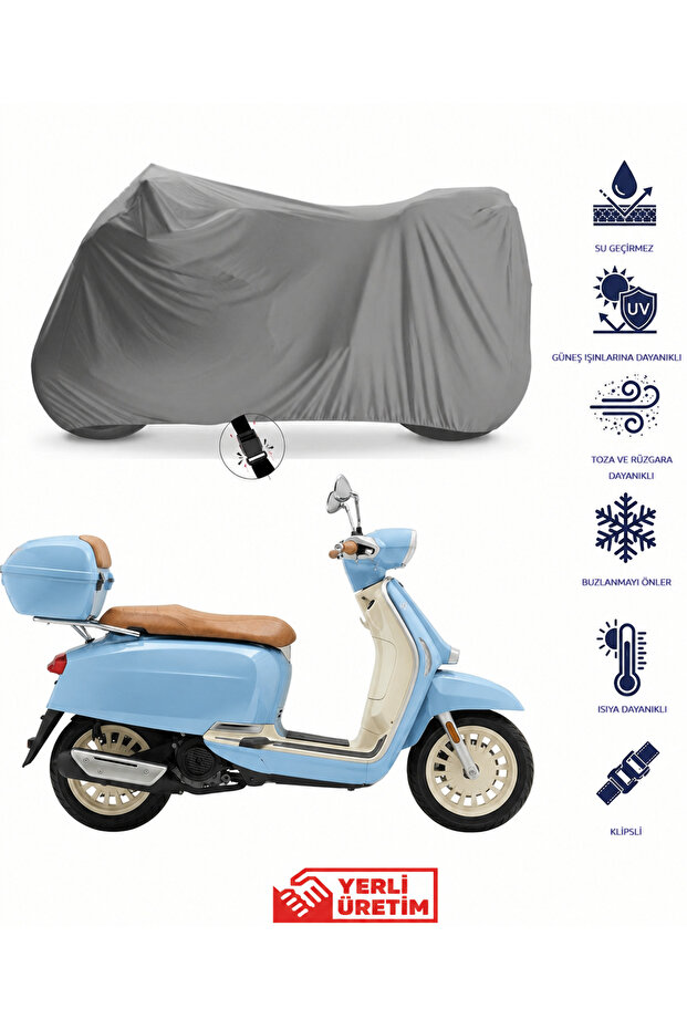 Steel Motor Classic 125 Waterproof Engine Cover Protector 4 Seasons Protection Gray