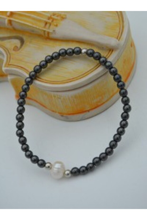 Larvaki̇t and Pearl Bracelet - Gray -